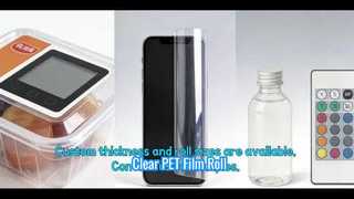 Renkli Corona İşaretli Şeffaf PET Film Rulosu | Baskı için Yüksek Kaliteli BOPET